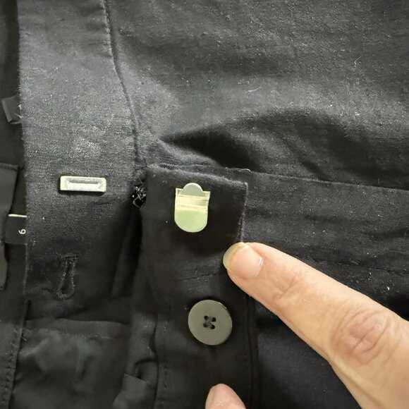 Theory Tailor Trouser C_ECO Linen Blend Pants Womens Size 6 Black Cropped - Picture 6 of 10